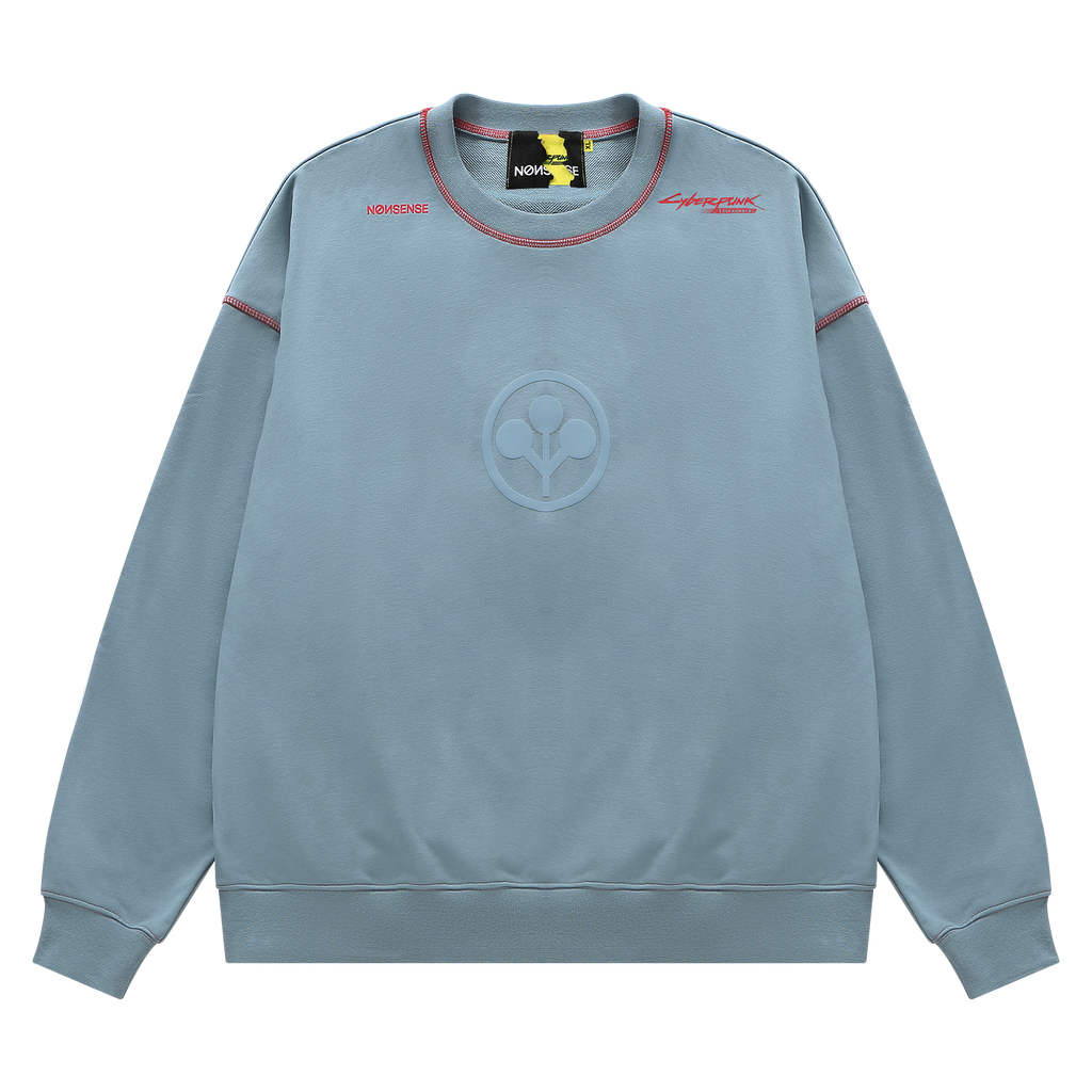 VR × CYBERPUNK CREWNECK / GREY NØИSENSE X CYBERPUNK: EDGERUNNERS - SMASHER CREWNECK