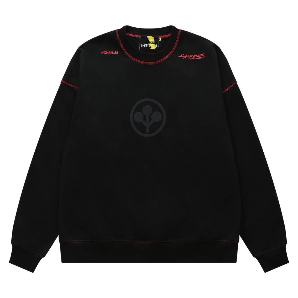 VR × CYBERPUNK CREWNECK / BLACK NØИSENSE X CYBERPUNK: EDGERUNNERS - SMASHER CREWNECK