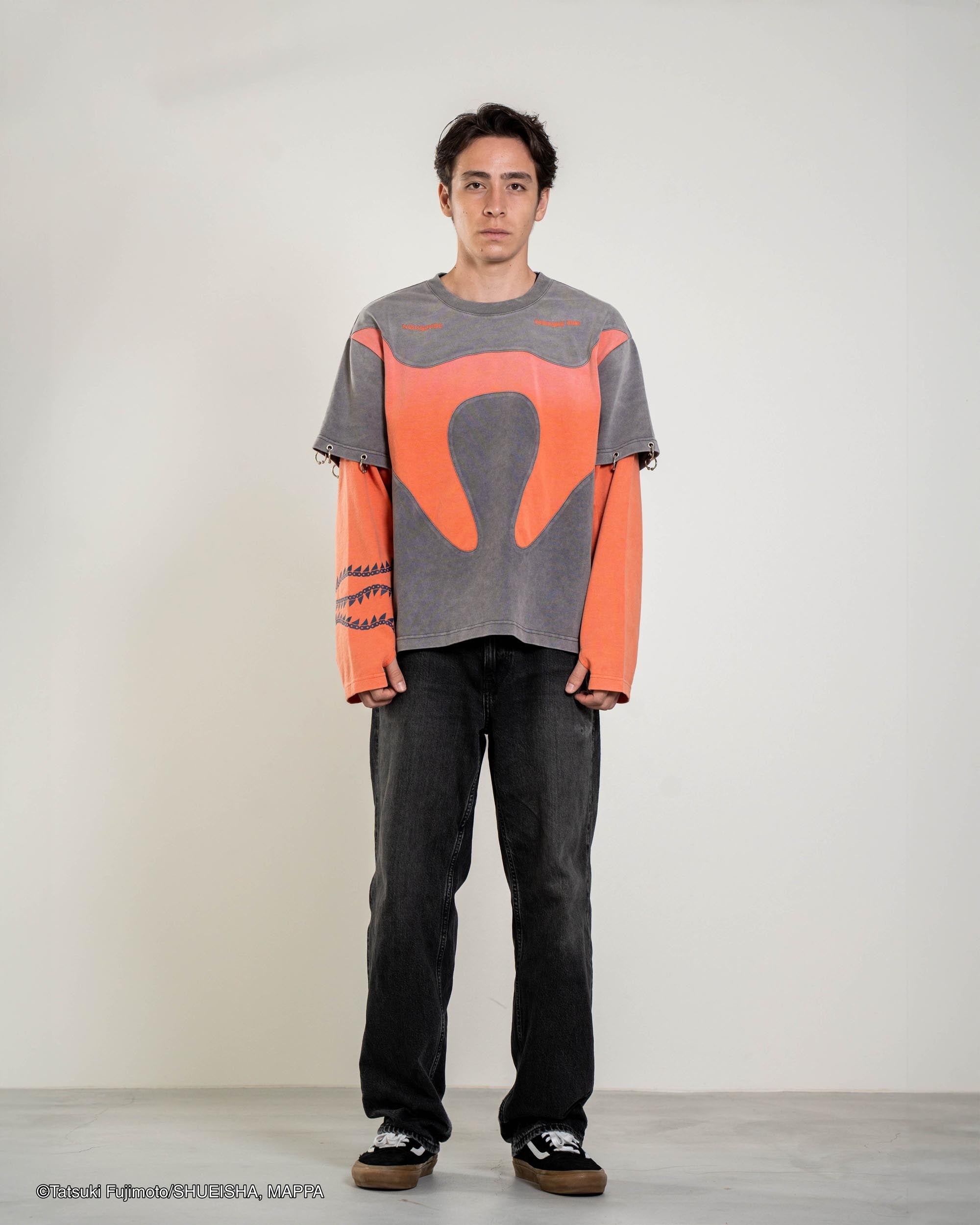 ハルニシオン　芹沢心色　Tシャツ NØИSENSE CHAINSAW MAN: COLOR BLOCK LS T-SHIRT – NONSENSE.JP